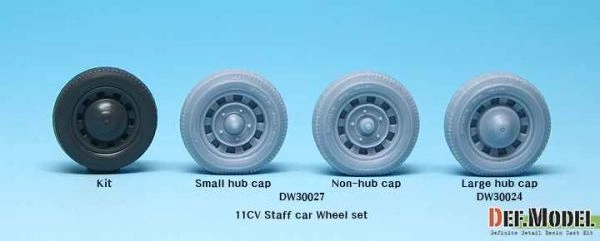 WW2 11CV Staff car Sagged wheel set (2)  детальное изображение Смоляные колёса Афтермаркет
