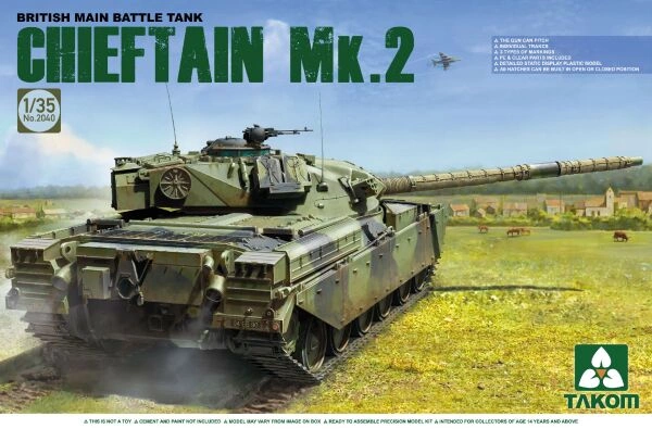 Сборная модель 1/35 Британский ОБТ Chieftain Mk.2 Таком 2040 детальное изображение Бронетехника 1/35 Бронетехника