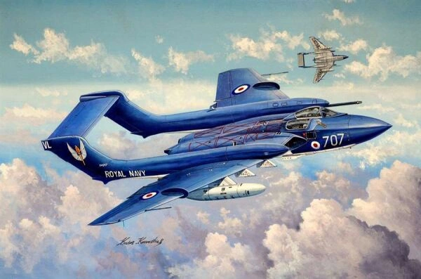 Сборная модель 1/48 Самолет de Havilland DH.110 Sea Vixen Faw.2 Трумпетер 05808 детальное изображение Самолеты 1/48 Самолеты