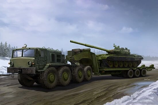 Збірна модель 1/35 Тягач МАЗ-537Г пізнього виробництва з напівпричепом ЧМЗАП-9990 Trumpeter 01065 детальное изображение Автомобили 1/35 Автомобили