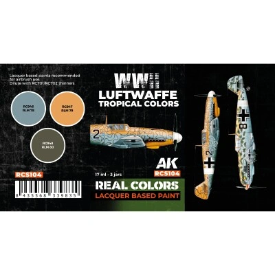 Set of alcohol acrylic paints Tropical colors of the Luftwaffe during WWII AK-interactive RCS104 детальное изображение Наборы красок Краски