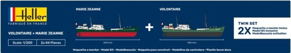 Збірна модель 1/200 Рибальське судно Volontaire + Marie Jeanne Twin - Стартовий набір Heller 55604 детальное изображение Гражданский флот Флот