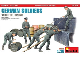 Сборная модель 1/35 Фигуры Немецкие солдаты с бочками с горючим (Special Edition) МиниАрт 35366