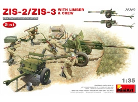 Збірна модель 1/35 Гармата ЗіС-2/ЗіС-3 з передком та розрахунком, 2 в 1 MiniArt 35369