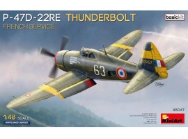 Scale model 1/48 Republic P-47D-22RE Thunderbolt aircraft - French service Miniart 48047