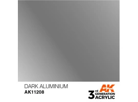 Акрилова фарба DARK ALUMINIUM METALLIC - ТЕМНО-АЛЮМІНІЄВИЙ МЕТАЛІК / INK АК-Interactive AK11208