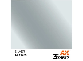 Акрилова фарба SILVER METALLIC - СРІБНИЙ МЕТАЛІК / INK АК-Interactive AK11209