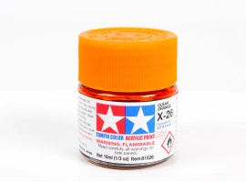 Акриловий лак Прозорий Оранжевий 10мл Tamiya X-26