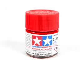 Акриловий лак Прозорий Червоний 10мл Tamiya X-27