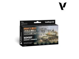 Набір акрилових фарб Радянська бронетехніка та піхота WWII (WWII Soviet Armour & Infantry) Vallejo VAL 70202