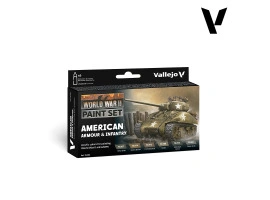 Набір акрилових фарб Американська бронетехніка та піхота WWII (WWII American Armour & Infantry) Vallejo VAL 70203