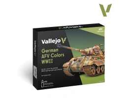 Набір акрилових фарб Колір німецької техніки WWII (German AFV Colors WWII) Vallejo VAL 70255 Набір акрилових фарб Колір німецької техніки WWII (German AFV Colors WWII) Vallejo VAL 70255
