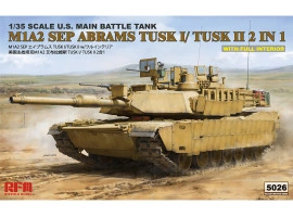 Збірна модель 1/35 Танк Абрамс M1A2 Tusk I/Tusk II (2В1) з повним інтер'єром Rye Field Model RM-5026
