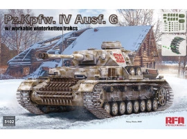 Збірна модель 1/35 Танк Pz.Kpfw Танк. IV Ausf. G з робочими траками Winterketten Rye Field Model RM-5102