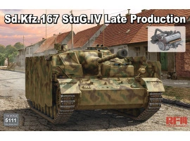 Збірна модель 1/35 Sd.Kfz.167 StuG.IV пізнього випуску з двигуном та робочими траками Rye Field Model RM-5111