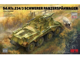 Збірна модель 1/35 Важка розвідувальна броньована машина Sd.Kfz.234/3 7,5cm Stummel Rye Field Model RM-5134