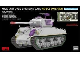 Збірна модель 1/35 Танк M4A3 76W VVSS Sherman Late з повним інтер'єром (стандартна версія) Rye Field Model RM-5135