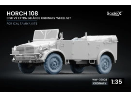 Набір коліс Extra Gelände на диску v2 для Horch 108 від ICM, Tamiya ScaleX WW-35028