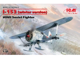 Збірна модель 1/32 Радянський винищувач Полікарпов I-153 "Чайка",(зимовий варіант) ICM32011