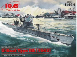 Збірна модель 1/144 Німецький підводний човен U-Boat типу IIB (1943) ICM S010