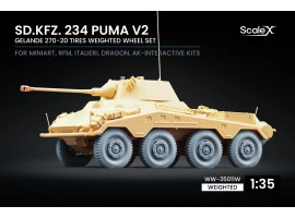 Набір коліс з деформацією для Sd.Kfz. 234 Puma v2 від Dragon, Miniart, RFM, Italeri, AK Interactive ScaleX WW-35011W