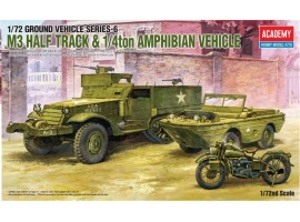 Збірна модель 1/72 Наземний транспорт, серія 6 "M3 Half Track & 1/4 ton amphibious vehicle" Academy 13408