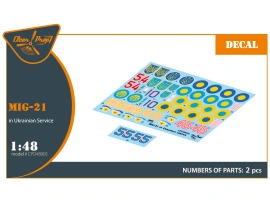 Decal 1/48 MiG-21 Ukrainian Air Force Clear Prop CPD48005