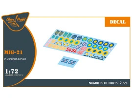 Decal 1/72 MiG-21 Ukrainian Air Force Clear Prop CPD72012