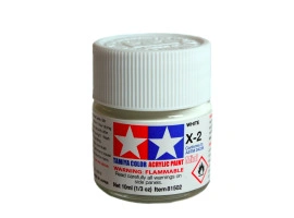 Alcohol-based acrylic paint White 10 ml Tamiya X-2