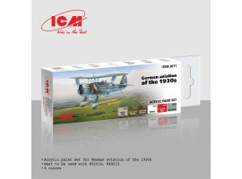 Набір акрилових фарб для німецької авіації 1930-х років ICM 3071