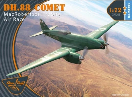 Збірна модель 1/72 Літак de Havilland DH.88 Comet (повітряна гонка на приз МакРобертсона) Clear Prop 72051