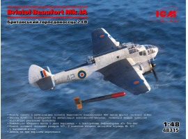 Збірна модель 1/48 Британський бомбардувальник-торпедоносець Bristol Beaufort Mk.IA часів Другої світової війни ICM 48315