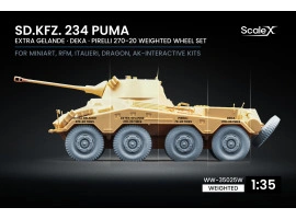 Набір коліс (з деформацією) для Sd.Kfz. 234 Puma V1+V1+V4+V3 від Dragon, Miniart, RFM, Italeri, AK Interactive ScaleX WW-35025W Набір коліс (з деформацією) для Sd.Kfz. 234 Puma V1+V1+V4+V3 від Dragon, Miniart, RFM, Italeri, AK Interactive ScaleX WW-35025W