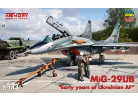 Сборная модель 1/144 Самолет МиГ-29УБ серии 9-51 двухместный, «Ранние годы ВВС Украины», набор №3