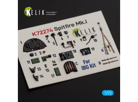 Supermarine Spitfire Mk.I декаль интерьер для комплекта IBG 1/72 KELIK K72274