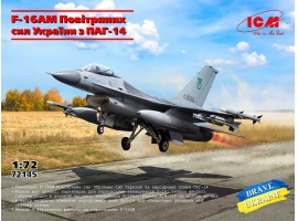 Збірна модель 1/72 Літак F-16AM Повітряних сил України ПАГ-14 ICM 72145