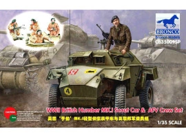 обзорное фото Сборная модель британского броневика Humber Mk.I Scout car + 4 фигури Бронетехника 1/35