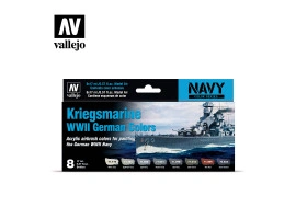 Набір акрилових фарб Німецькі кольори Кригсмаріне часів WWII 8шт (Kriegsmarine WWII German Colors 8 pcs) Vallejo VAL 71615