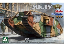 Сборная модель 1/35 Тяжелый танк MK.IV времен Первой мировой войны, Male/Female версия 2 в 1 Takom Сборная модель 1/35 Тяжелый танк MK.IV времен Первой мировой войны, Male/Female версия 2 в 1 Takom