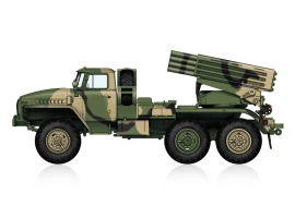 обзорное фото Збірна модель 1/72 РСЗВ БМ-21 "Град" (пізня версія) HobbyBoss 82932 Реактивна система залпового вогню