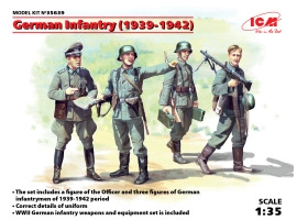 Збірна модель 1/35 Фігури Німецька піхота (1939-1942) ICM 35639 Збірна модель 1/35 Фігури Німецька піхота (1939-1942) ICM 35639