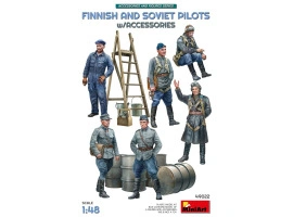 Збірна модель 1/48 Фігури Фінські та радянські пілоти часів Другої світової війни з аксесуарами (6 фігурок) MiniArt 49022